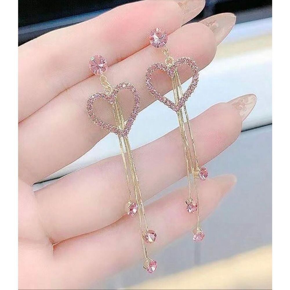 Pink Heart Earrings